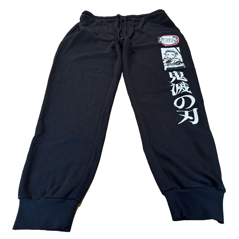 Demon Slayer‎ Pants Adult Black Fleece Sweatpants Joggers Size L